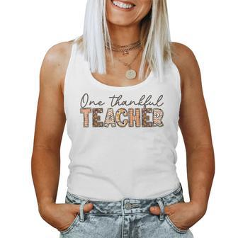 One Thankful Teacher Fall Thanksgiving Teacher Women Tank Top - Seseable