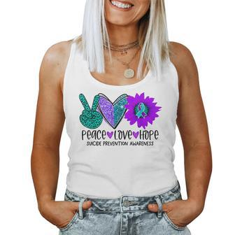 Peace Love Hope Suicide Prevention Awareness Ribbon Women Tank Top