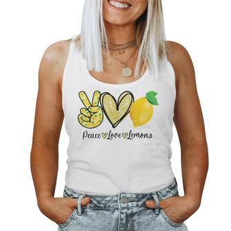 Peace Love Lemon Farmer Cocktails Lover Fruits Women Tank Top - Monsterry CA