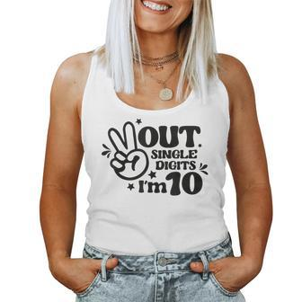 Peace Out Single Digits I'm 10 Year Old 10Th Birthday Girl Women Tank Top - Monsterry UK