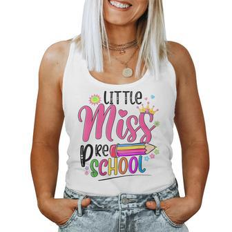 Pencil Little Miss Preschool Back To School Preschool Girls Women Tank Top | Mazezy