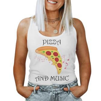 Pizza And Music Italian Hobby Chef Musician Women Tank Top | Mazezy
