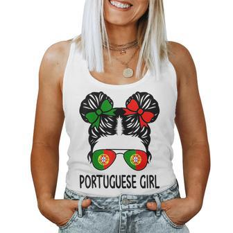 Portuguese Girl Messy Hair Portugal Pride Kids Women Tank Top Basic Casual Daily Weekend Graphic - Seseable