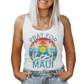 Pray For Maui Hawaii Wildflower Support Women Tank Top - Seseable