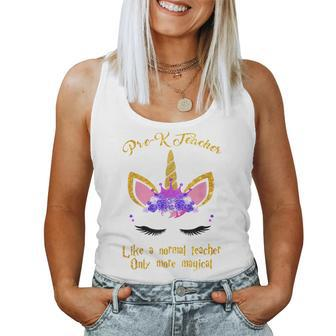 Pre-K Teacher Only More Magical Unicorn Women Tank Top Basic Casual Daily Weekend Graphic - Thegiftio UK