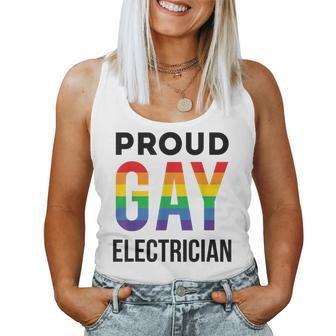 Proud Gay Electrician Rainbow Lgbtq Women Tank Top | Mazezy