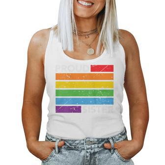Proud Sister Lgbtq Gay Sibling Rainbow Flag Pride Women Tank Top | Mazezy