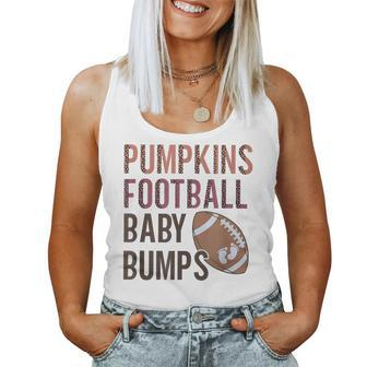 Pumpkins Football Baby Bumps Pregnancy Announcement Women Tank Top | Mazezy