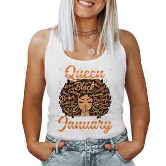 Queen Was Born In January Black History Birthday Junenth Women Tank Top | Mazezy