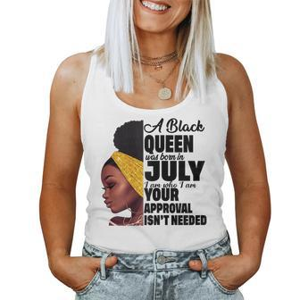 A Queen Was Born In July Black Queen African American Women Tank Top | Mazezy