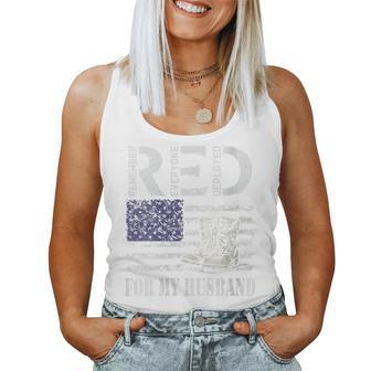 Red Friday For My Deployed Husband Military Wife Soldier Women Tank Top | Mazezy