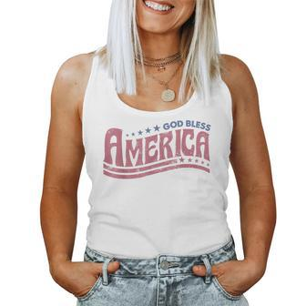 Retro Funny 4Th Of July God Bless America Independence Day Women Tank Top Basic Casual Daily Weekend Graphic - Thegiftio UK