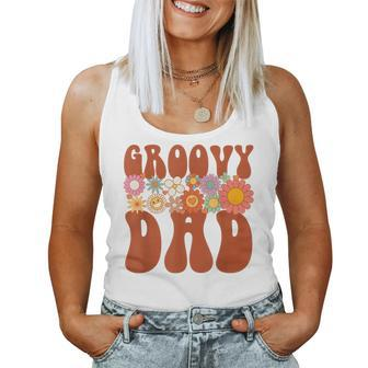 Retro Groovy Dad Matching Family Party Fathers Day Women Tank Top Weekend Graphic - Thegiftio UK