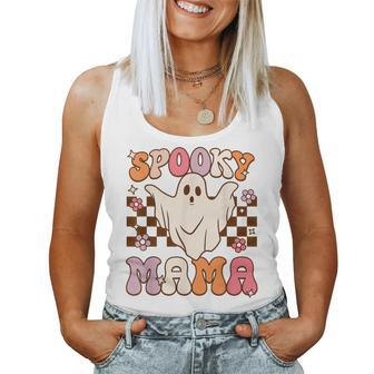 Retro Groovy Halloween Ghost Spooky Mama Costume Women Tank Top - Seseable