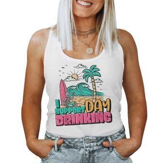 Retro I Support Day Drinking Summer Vibes Beer Day Beach Women Tank Top Basic Casual Daily Weekend Graphic - Seseable