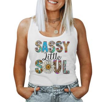 Sassy Little Soul Leopard Western Cowhide Daisy Sassy Women Tank Top | Mazezy
