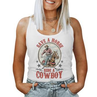 Save A Horse Ride A Cowboy Women Tank Top - Seseable