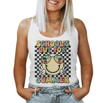 Schools Out For Summer Cute Smile Face Last-Day Of School Women Tank Top | Mazezy
