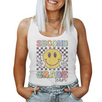 Second Grade Team Smile Face 2Nd Grade Back To School Women Tank Top - Seseable