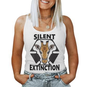Silent Extinction Giraffe Animals Love Apparel Animals Women Tank Top | Mazezy