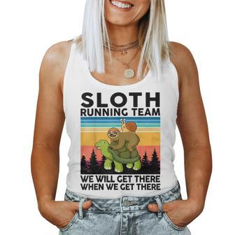 Sloth Sloth Running Team Runner 5K Full Marathon Running Women Tank Top | Mazezy