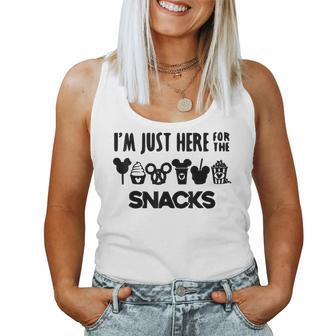 Snacks Apparel Men Women Kids Im Just Here For The Snacks Women Tank Top Weekend Graphic - Seseable