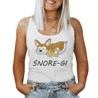 Snoregi Cute Sleeping Corgi Dog Women Tank Top | Mazezy
