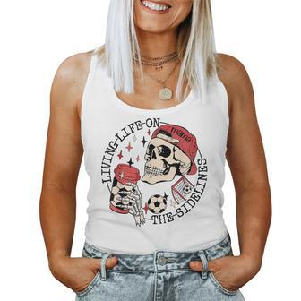 Soccer Mama Living Life On The Sidelines Skeleton Coffee Women Tank Top - Monsterry