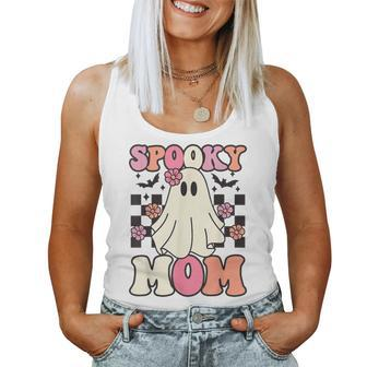 Spooky Mom Halloween Ghost Costume Retro Groovy Women Tank Top - Seseable