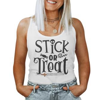 Stick Or Treat Halloween Er Ed Nurse Er Tech Fall Autumn Halloween Women Tank Top | Mazezy