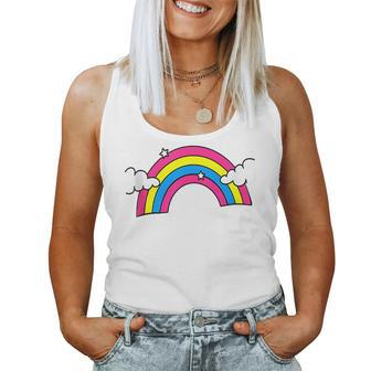 Subtle Pan Pride Rainbow Heart Lgbt Pansexual Flag Women Tank Top | Mazezy