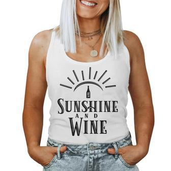Sunshine And Wine Drinking Women Tank Top - Seseable