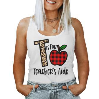 T Is For Teacher’S Aide Back To School Teacher Women Tank Top | Mazezy