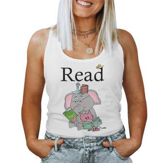 Teacher Library Read Book Club Piggie Elephant Pigeons For Teacher Women Tank Top | Mazezy