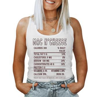Thanksgiving Christmas Mac N Cheese Nutritional Facts Thanksgiving Women Tank Top | Mazezy