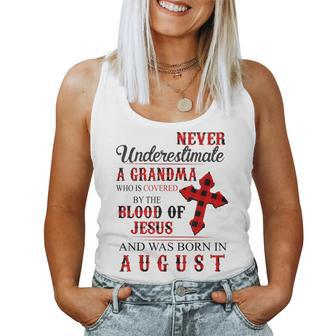 Never Underestimate A Grandma Who Is Covered Jesus In August Women Tank Top | Mazezy
