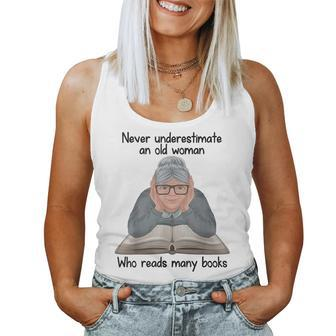 Never Underestimate An Old Woman Who Read Many Book Women Tank Top | Mazezy