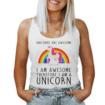 Unicorns Are Awesome I'm A Unicorn Rainbow Women Tank Top | Mazezy