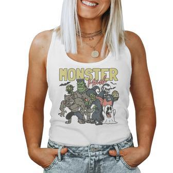 Vintage Retro Halloween Monster Mash Boo Ghost Witch Fall Women Tank Top - Monsterry DE