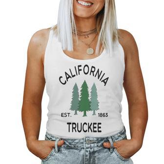 Vintage Truckee California Sierra Nevada Evergreen Tree Women Tank Top | Mazezy