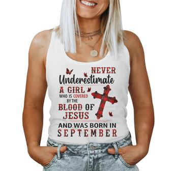 W3lp Never Underestimate Christian Girl September Birthday Women Tank Top | Mazezy