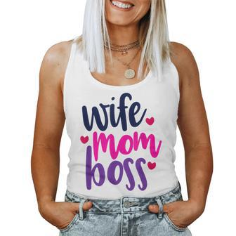 Wife Mom Boss Mom Joke Quote Humor Mother's Day Women Women Tank Top | Mazezy