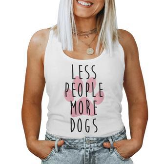Womens Less People More Dogs Funny Dog Women Tank Top Basic Casual Daily Weekend Graphic - Thegiftio UK