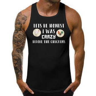 Funny Crazy Chicken I Was Crazy Before The Chickens Men Tank Top Graphic | Mazezy