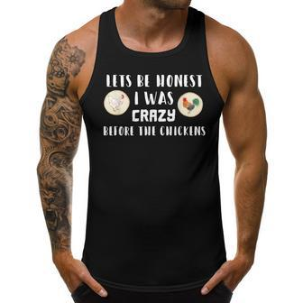 I Was Crazy Before The Chickens Funny Crazy Chicken Men Tank Top Graphic | Mazezy