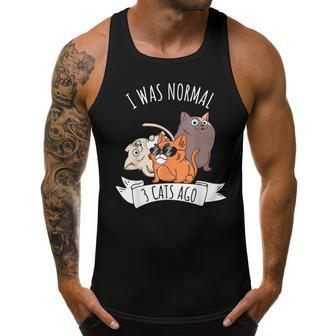 I Was Normal 3 Cats Ago Cat Mom Dad Crazy Cat Lady Gifts For Mom Funny Gifts Men Tank Top Graphic | Mazezy AU