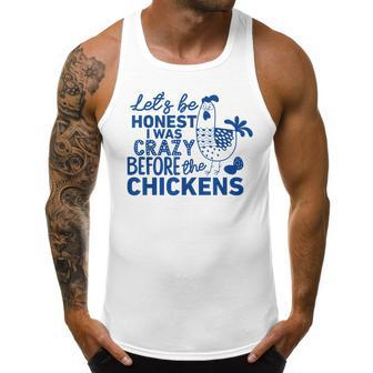 I Was Crazy Before The Chickens Funny Farmer Men Tank Top Graphic | Mazezy