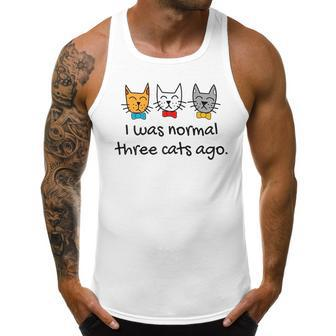 I Was Normal 3 Cats Ago Funny Crazy Cat Lady Gift For Women Men Tank Top Graphic | Mazezy