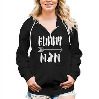 Bunny Mom Rabbit Mum Women Zip Hoodie Casual Graphic Zip Up Hooded Sweatshirt | Mazezy