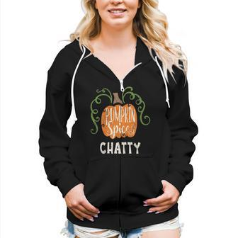 Chatty Pumkin Spice Fall Matching For Women Zip Hoodie | Mazezy